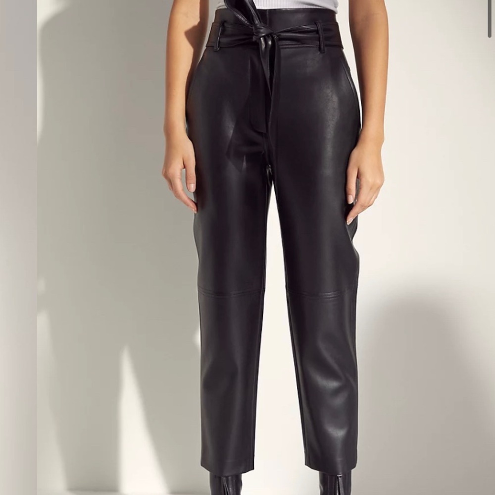 Aritzia Wilfred Tie-Front Vegan Leather Trousers